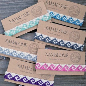 Greek waves friendship bracelet | Adjustable | Knotted cotton thread