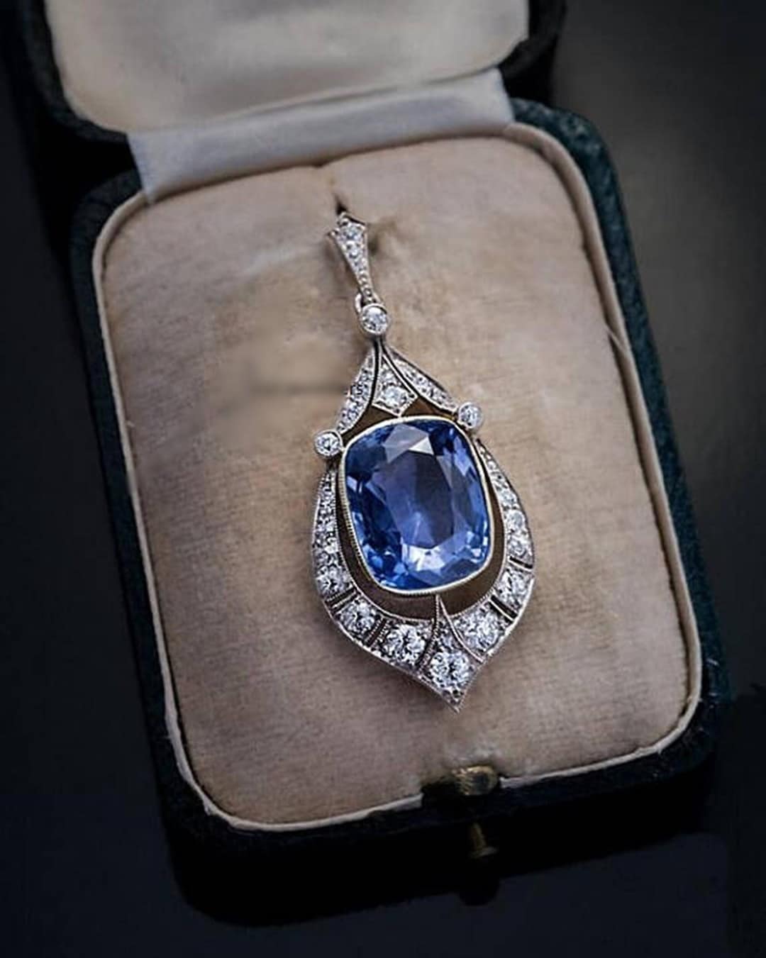 Gorgeous Sapphire Art Deco Pendant, Circa 1930's Victorian Pendant