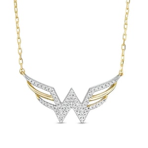 WONDER WOMEN Inspire Pendant Necklace, Two Tone Necklace, Women&#39;s Day Special Gift Jewelry, Round Moissanite Diamond Pendant With Chain