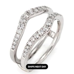 Enhancer Wrap Guard Ring, Round Cut Moissanite Diamond Ring, Engagement Wedding Ring For Her, Women's Daily Wear Ring, Fine Jewelry