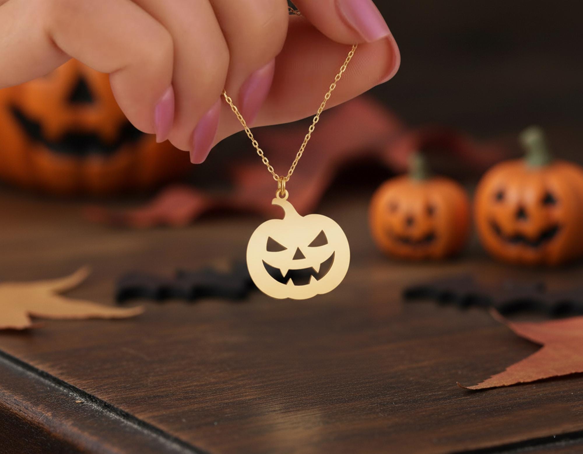 ハロウィンパンプキンネックレス、不気味なジャック・オー・ランタン