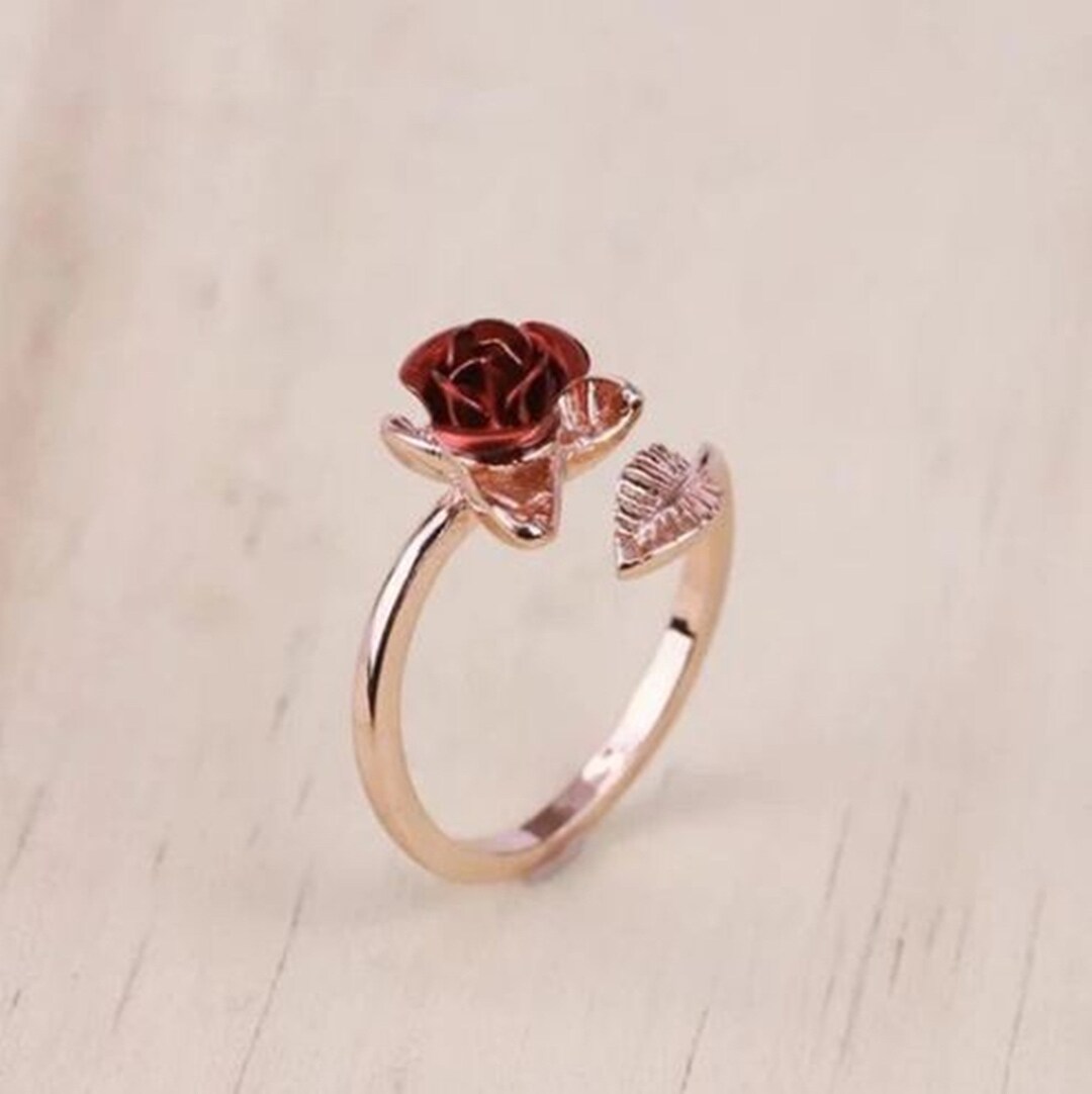 Rose Inspire Rose Gold Ring Proposal Ring for Girlfriend Etsy