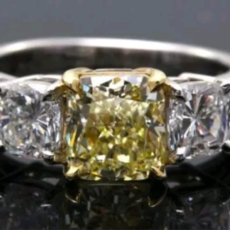Canary Diamond Ring - Etsy