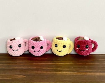 Kawaii Collection Crochet Hot Chocolate with Marshmallows Plush