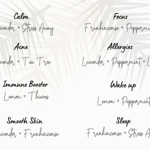 Diffuser and Roller Blend Printable | Essential Oils | DIY | Young Living| Printable | Digital Download