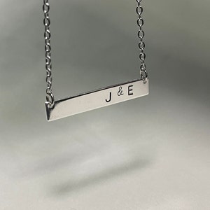 Koppels metalen stempel eerste naam bar ketting-sterrenbeeld cadeau voor hem roségoud zilver staaf hangers cadeau voor haar Valentijnsdag handgemaakt klein