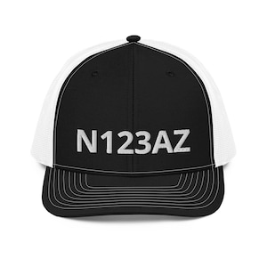 Custom Airplane Registration Number Baseball Cap, tail number, custom embroidered hat, airplane hat, gift for pilot, pilot hat, personalized