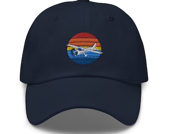 Cessna Style Airplane Hat, Baseball Cap, Dad hat, Embroidered Hat, Gift for Pilot