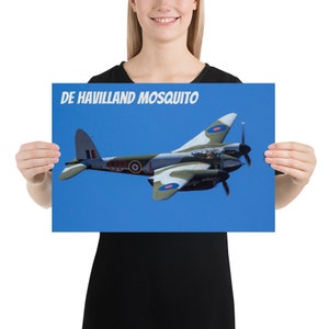 De Havilland Mosquito Poster, Mosquito Bomber, WWII Poster, Airplane Poster, Aviation, Air Force, RAF, RCAF