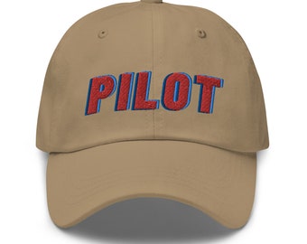 Embroidered Pilot Dad Hat: Airplane Baseball Cap