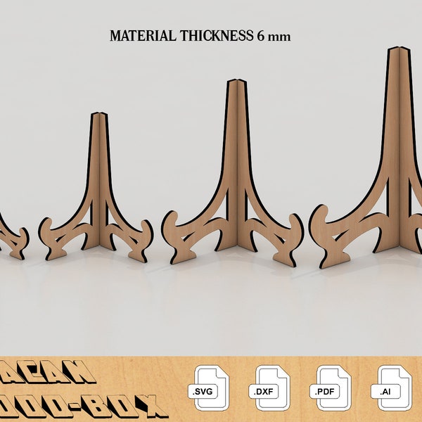 6MM Photo Holder Easel Display Stand - Laser cut file, SVG file for Glowforge 018