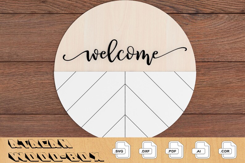 Door Hanger cut Plan / Round Hanging / Laser cut SVG Templates 269 image 1