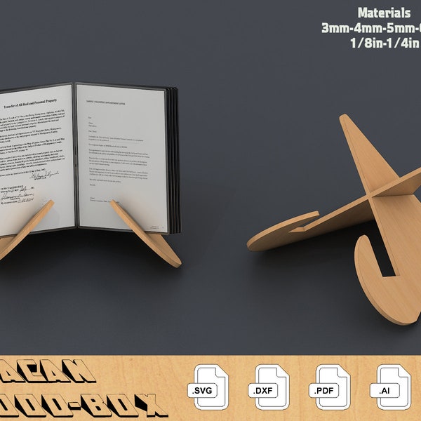 Laser cut book stand svg Etsy Schweiz