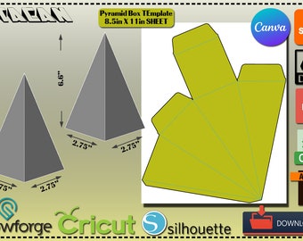 Piramide Gift Box / Cone Candy Box Template / Birthday Party Favor Box / Scatole per macchine da taglio SVG DXF Ai CDR 367