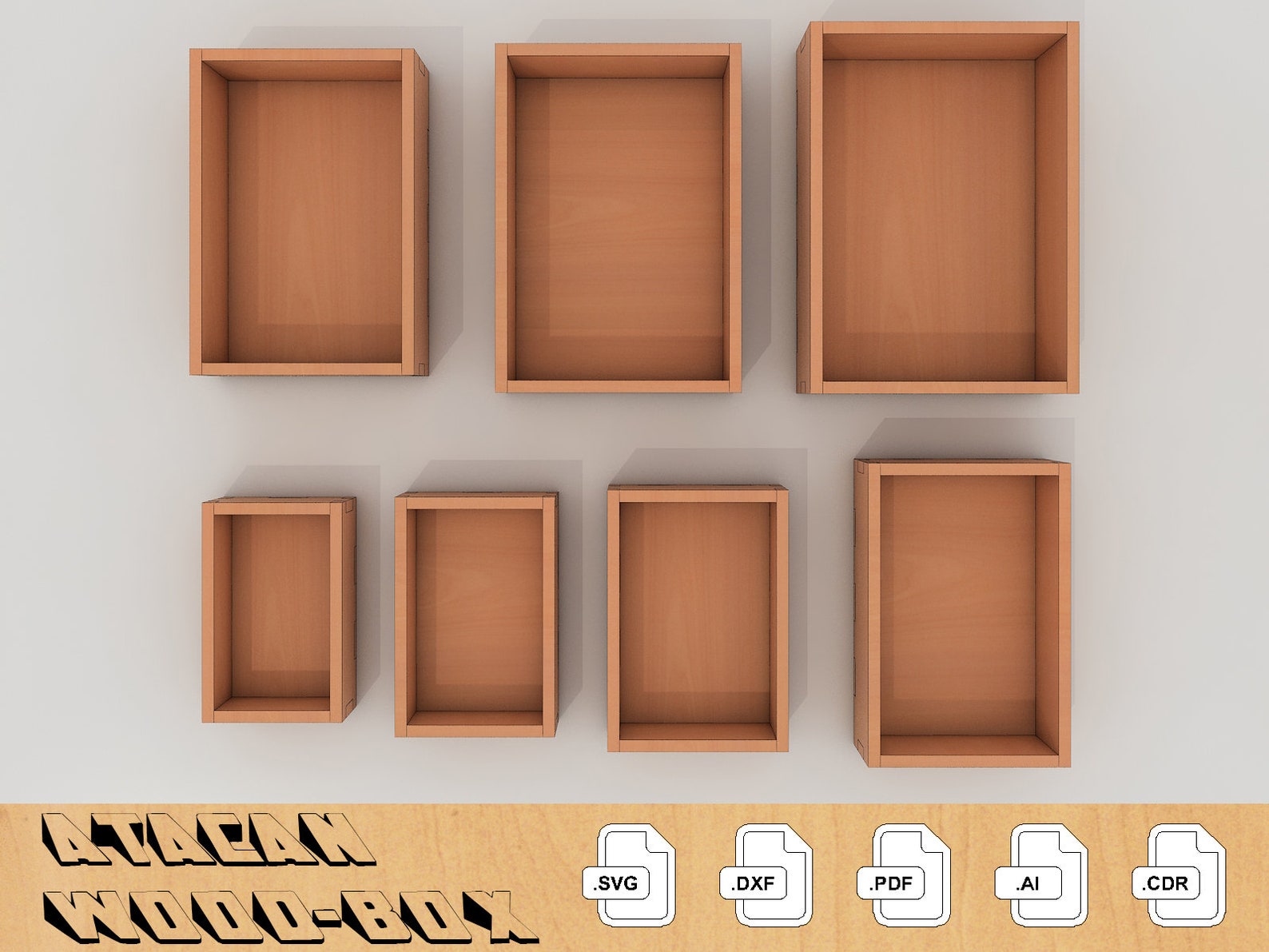 6mm Lightburn Box Set SVG Dxf Cdr Laser Etsy Israel