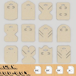Necklace display cards svg, Necklace cards template svg, Necklace dxf By  MagicArtLab