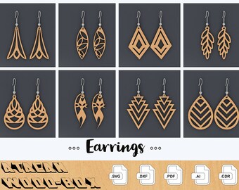 Ohrringe Schmuck Set / Svg Dxf Cdr Laser Vektor / Glowforge Cricut Templates / Silhouette Digital Cut File 179