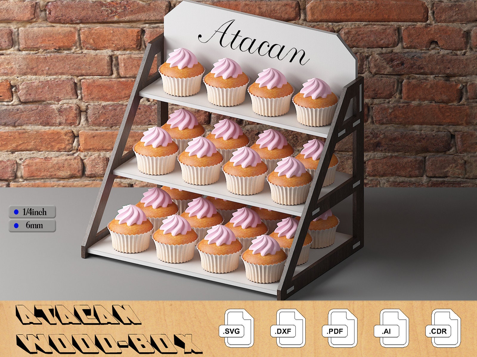 2 Tier Cupcake Carrier with Lid, Holds 24 Cupcakes (13.5 x 10.25 x 7.5 in)