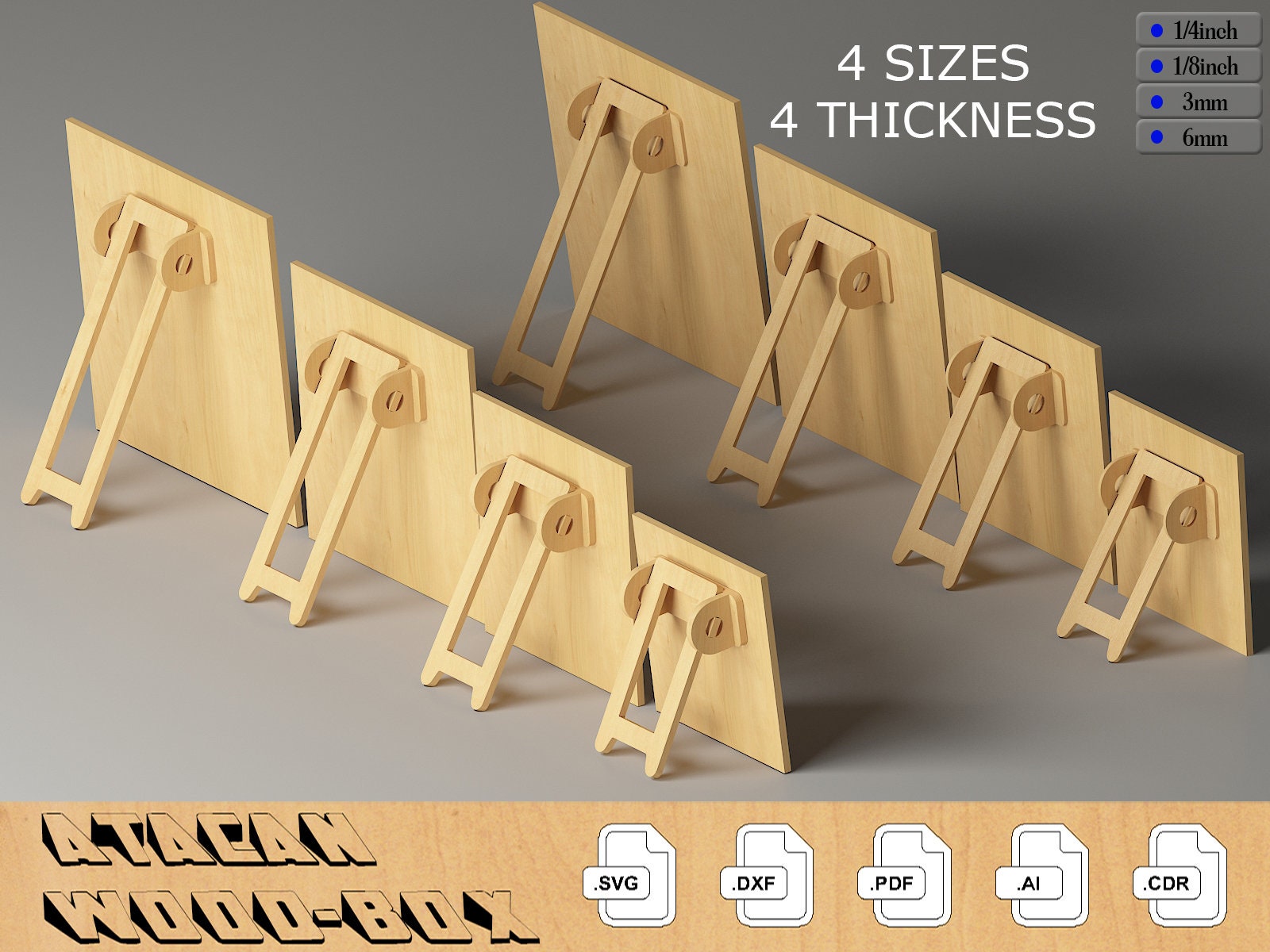 Easels for Display, Art Stand, Photo Stand, Plate Stand, Available in 4  Sizes and 12 Finishes 