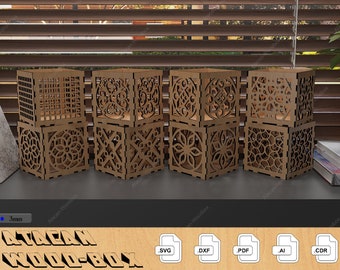 Decorative Wooden Box Set for 3mm Plywood / Laser Cut Ornamental Boxes DXF SVG CDR Ai Files 326