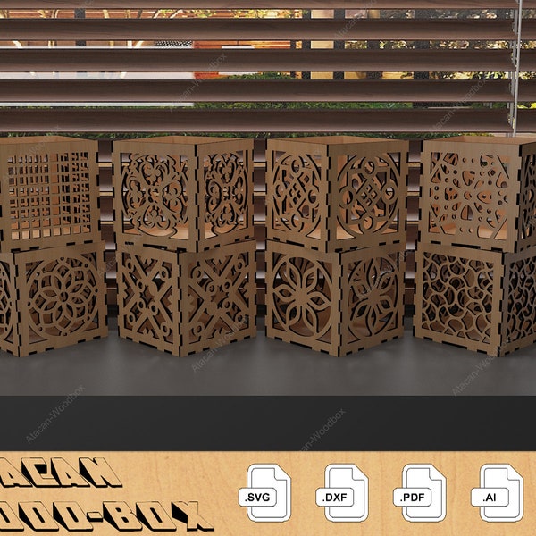 Decorative Wooden Box Set for 3mm Plywood / Laser Cut Ornamental Boxes DXF SVG CDR Ai Files 326