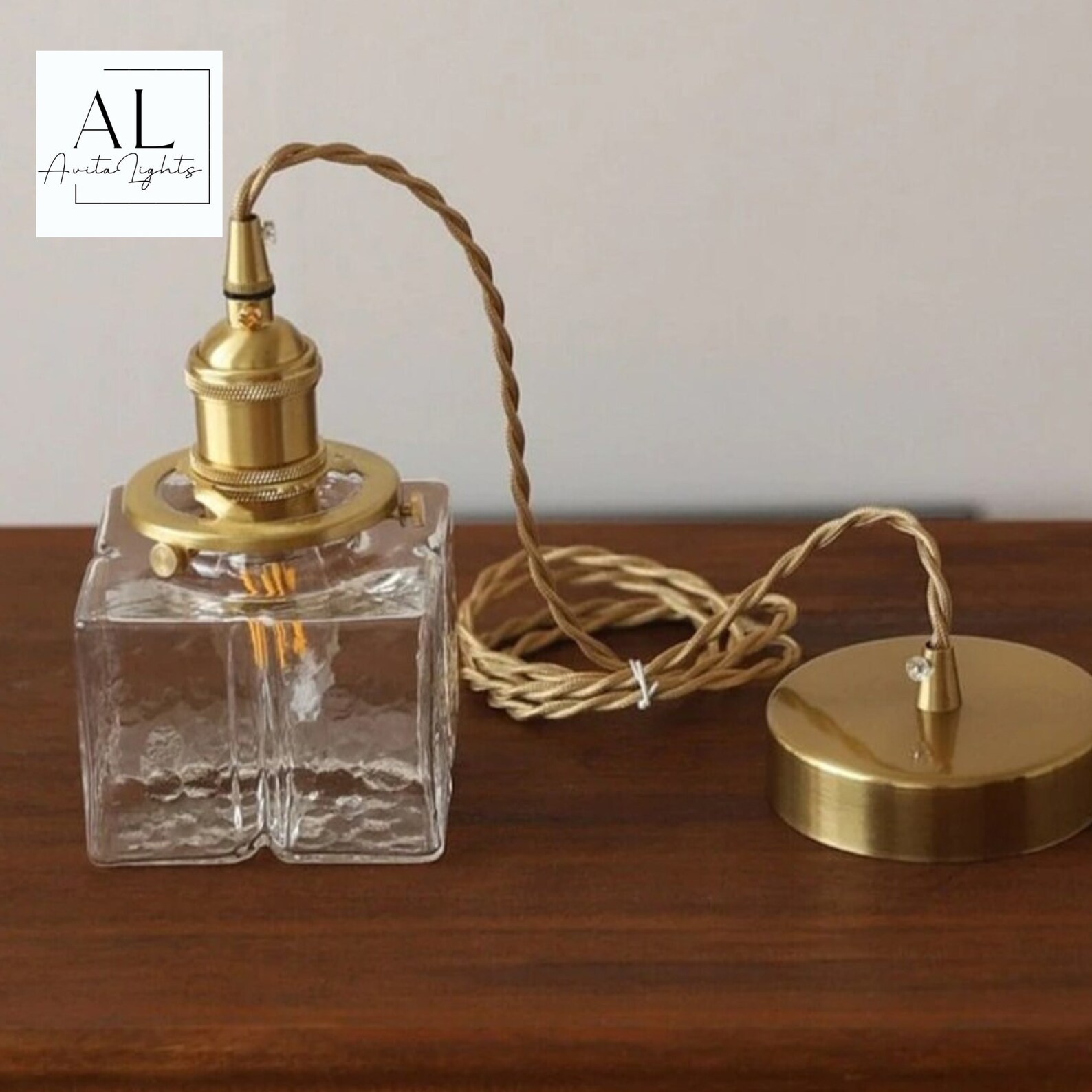 Retro Thick Glass Pendant Light Fixture Mid Century Kitchen Etsy