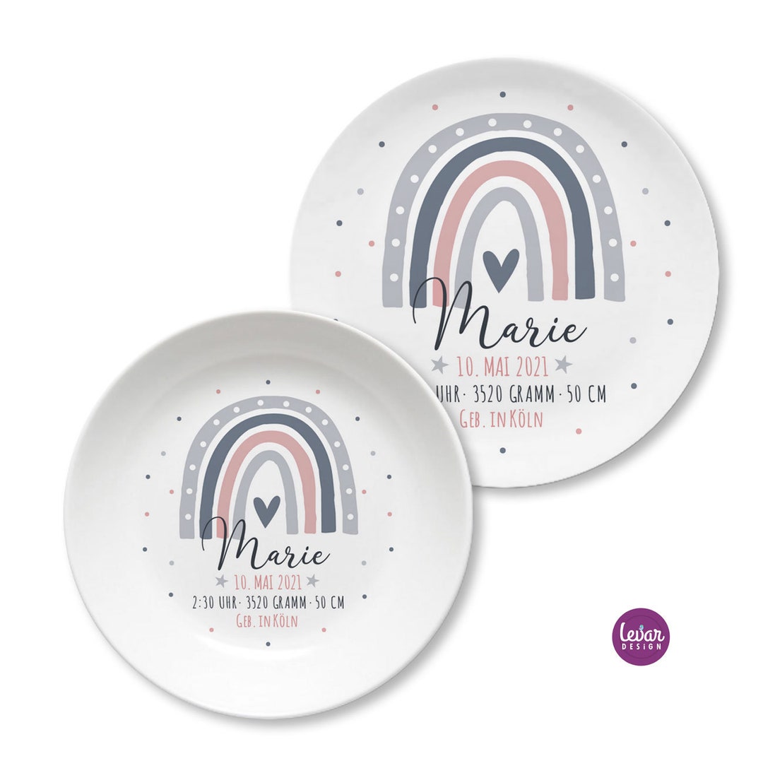 Birth Plate BPA Free Plate Personalized With Name Etsy