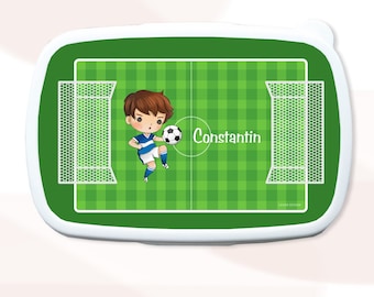 Fußball Brotdose mit Namen personalisierbar, Lunchbox, Junge, Mädchen