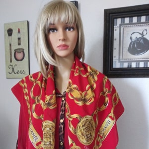 Chanel Vintage Interlocking CC Logo Scarf - Red Scarves and Shawls,  Accessories - CHA904352