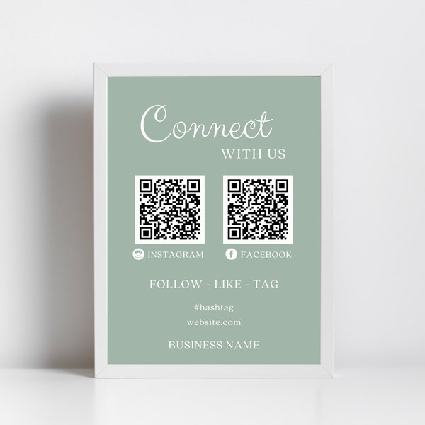 Connect With Us Social Media Qr Code Sign - Etsy