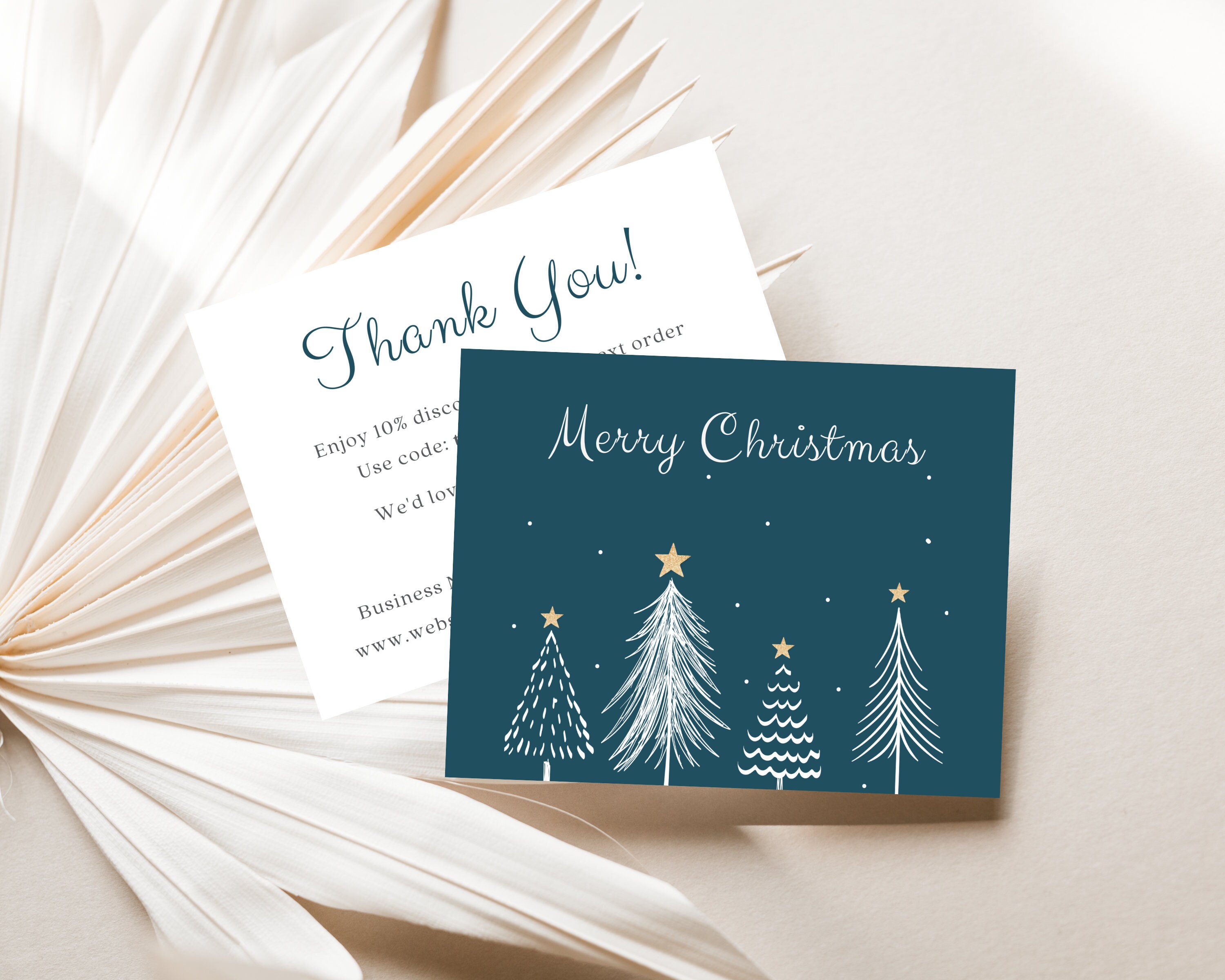 Christmas Business Thank You Card Template, Holiday Printable Thanks