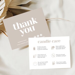 Candle Care Card Template, Candle Business Package Insert Card Canva, Editable Thanks For Your Purchase Card, Printable Candle Safety Card