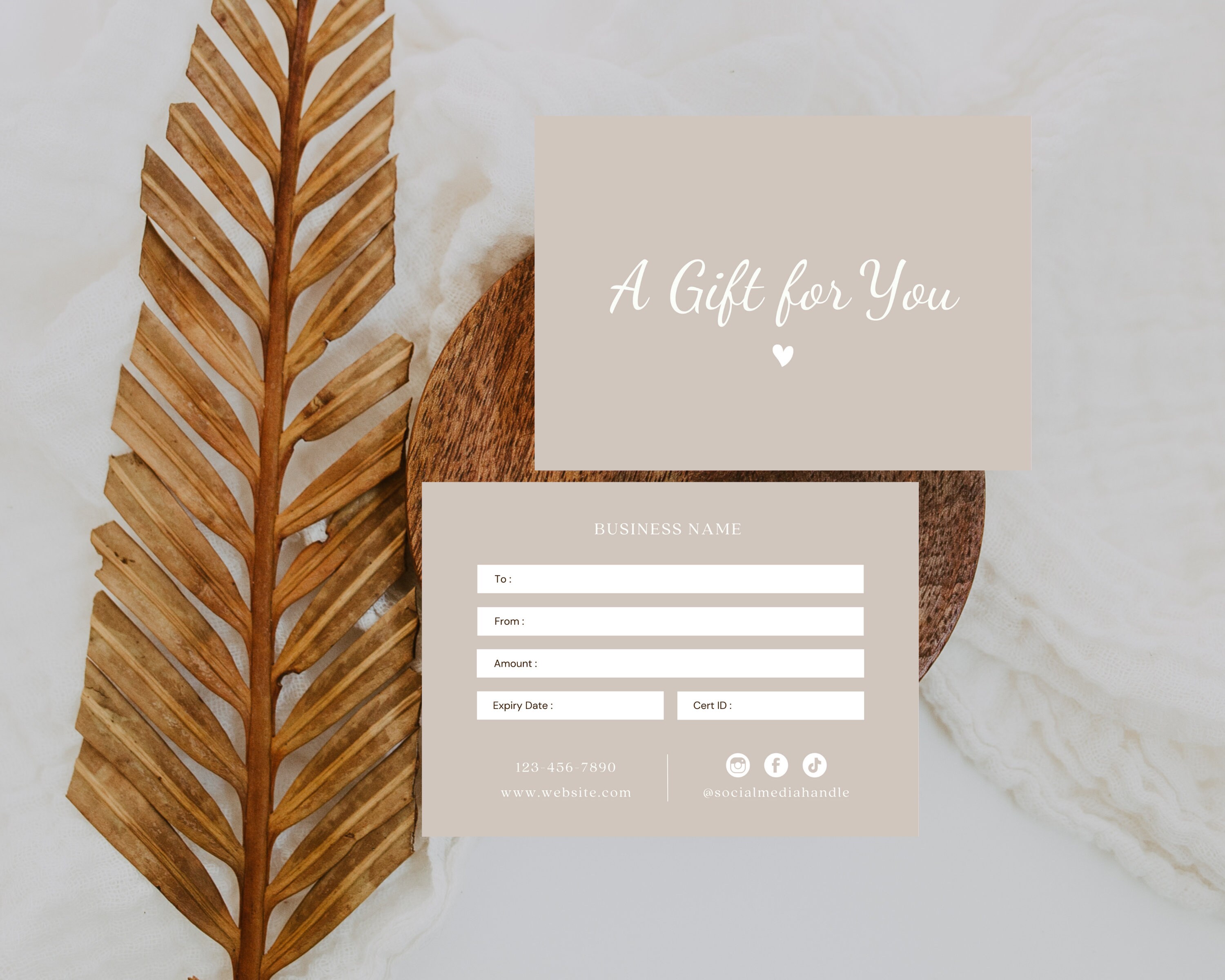 Gift Card Template, DIY Printable Gift Voucher Certificate, Editable ...