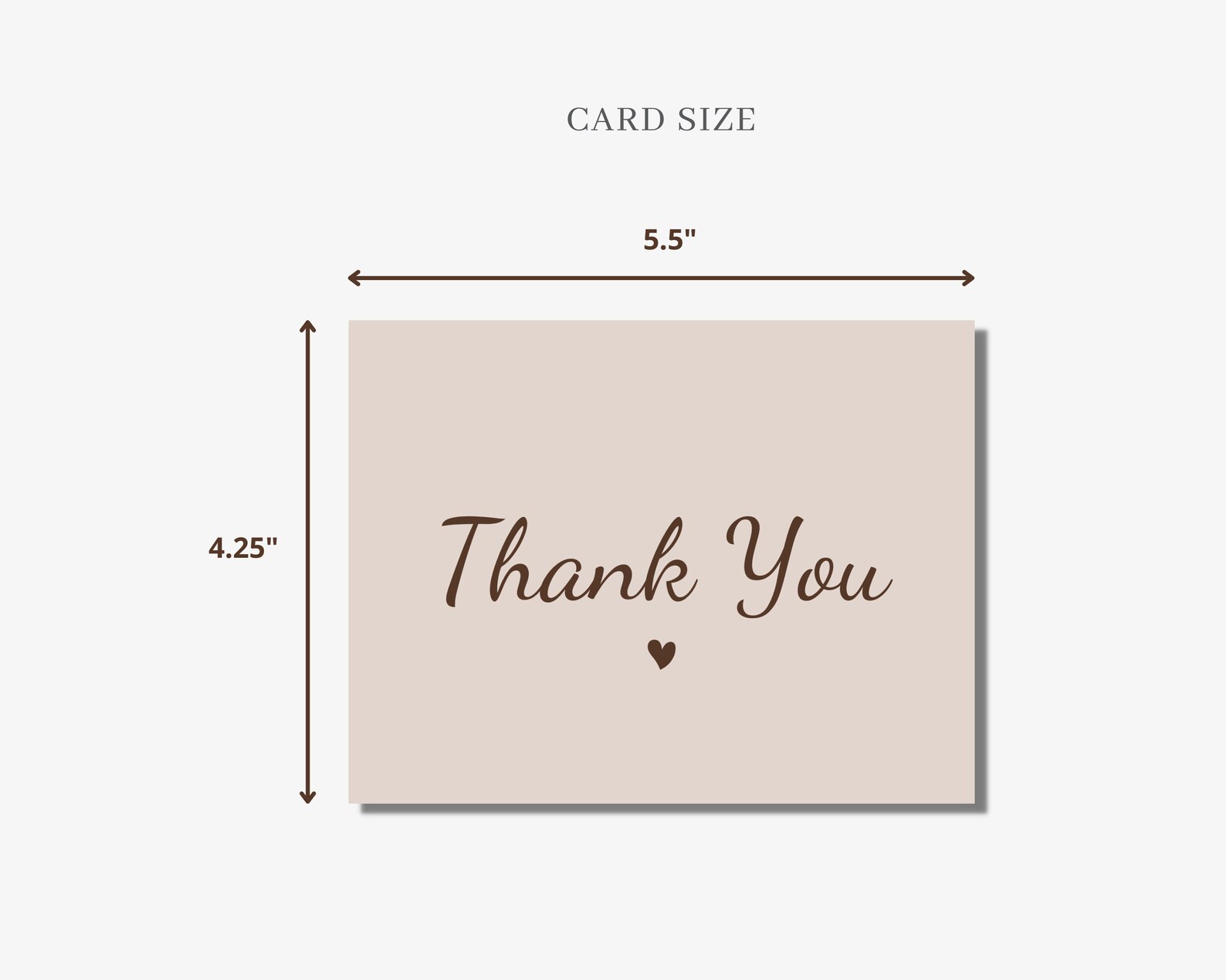 Minimalist Thank You Card Template, DIY Printable, Canva Template