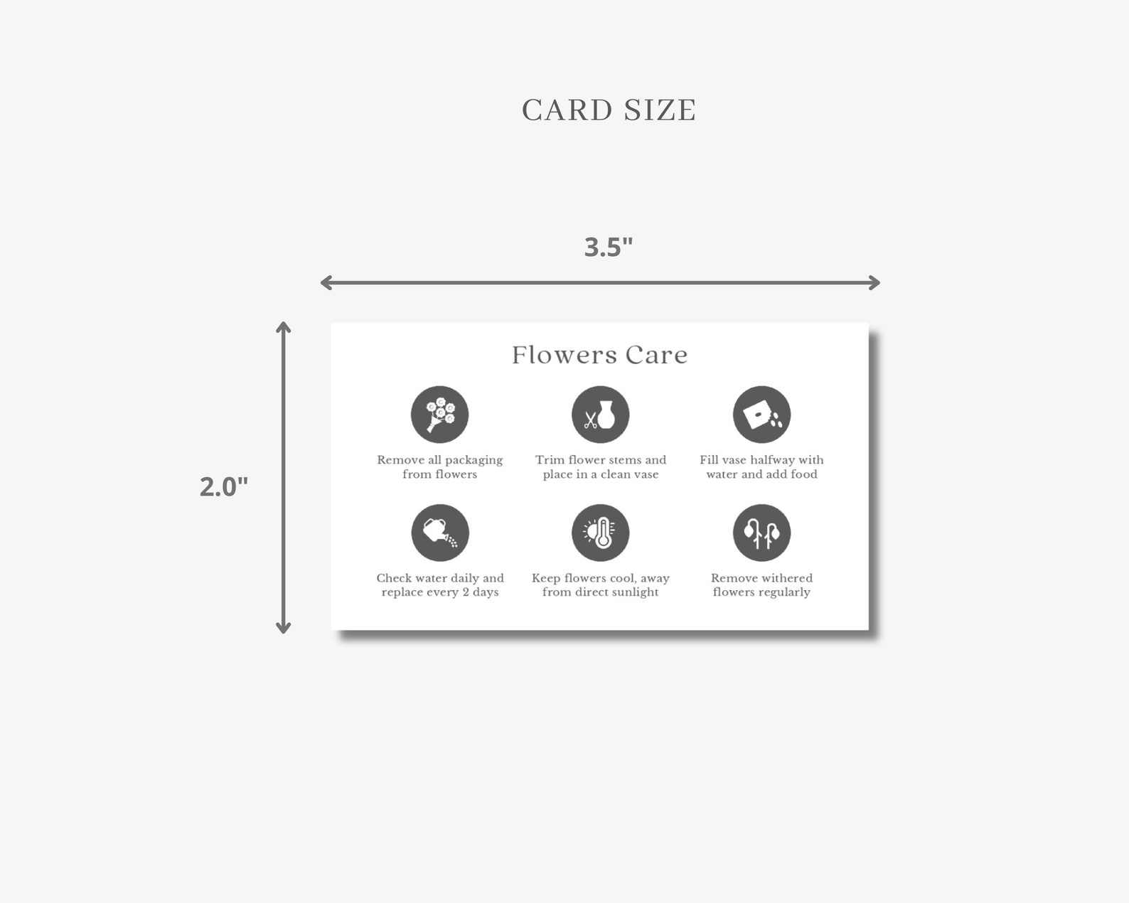 Flowers Care Card Template, Printable Florist Care Card, Bouquet Care