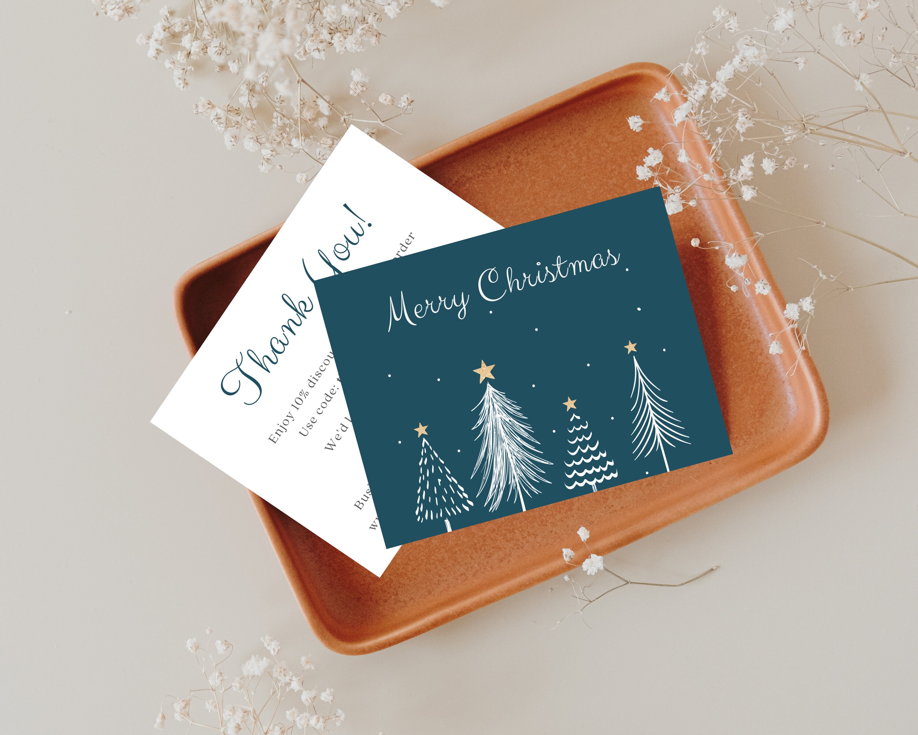 Christmas Business Thank You Card Template, Holiday Printable Thanks