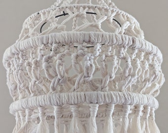 Handmade Macrame Chandelier: Bohemian Cottagecore Lamp