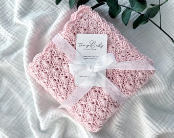 Baby Girl Blanket, Crochet Baby Blanket, Pink Baby Blanket, New Baby Gift, Baby Shower Gift