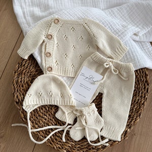 Newborn Baby Coming Home Outfit,  Knit Baby Clothes, Newborn Boy Coming Home Outfit, Newborn Girl Coming Home Outfit