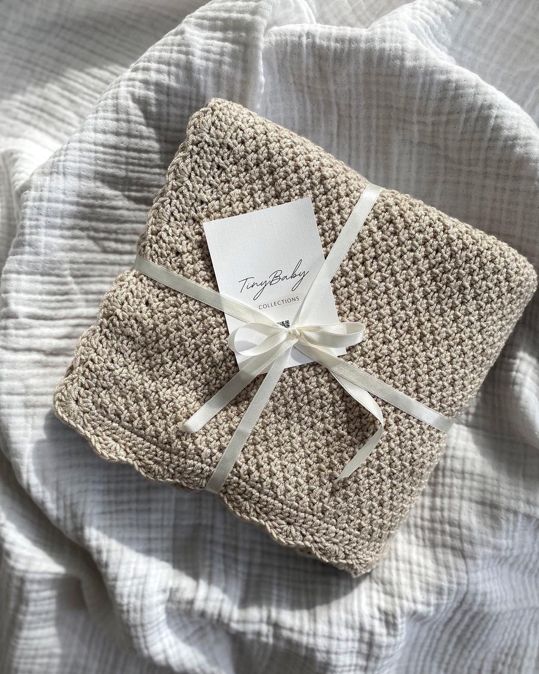 Knit Baby Blanket, Ivory Baby Blanket, Christening Blanket, Heirloom