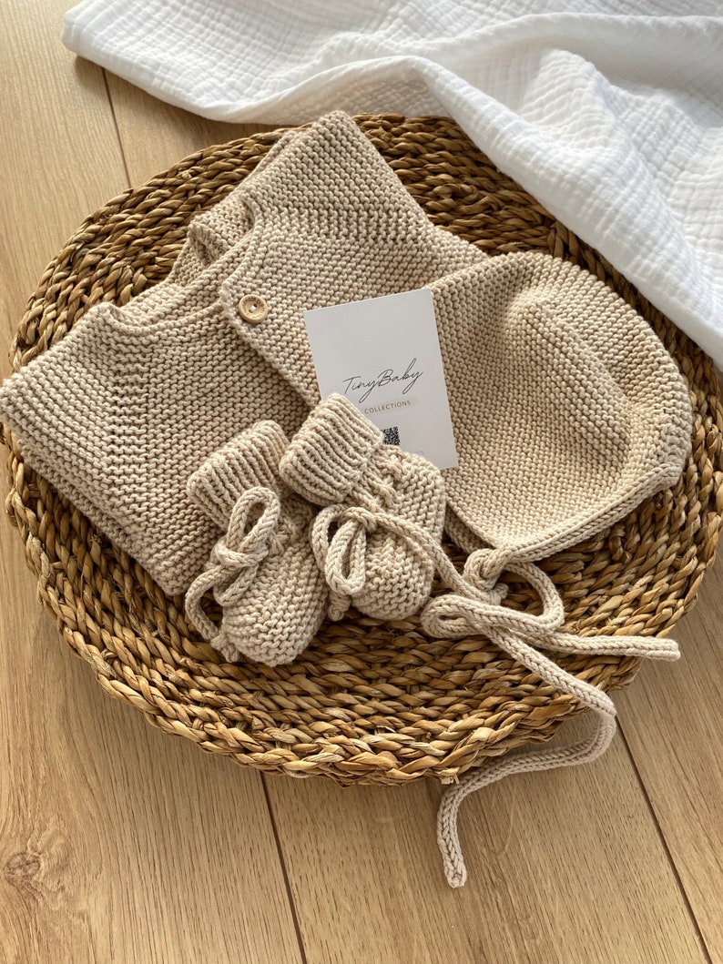 Newborn Baby Coming Home Outfit Knit Baby Outfit Organic Etsy