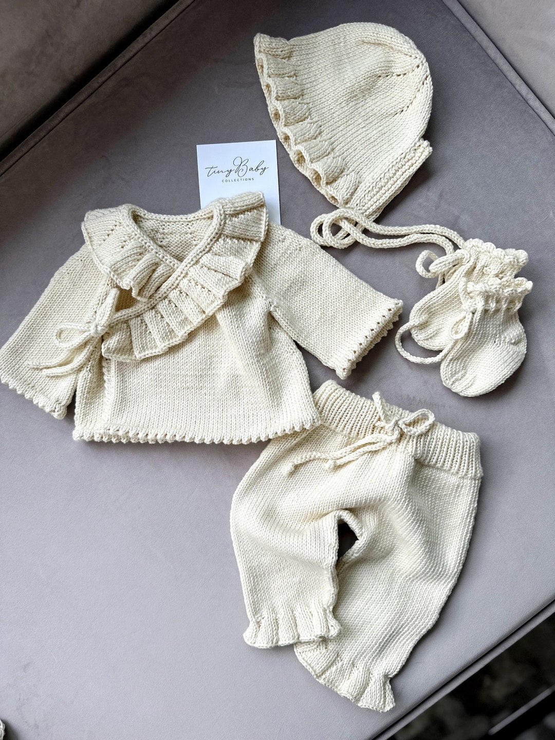 Newborn Baby Dress Knitted Baby Outfit Organic Cotton Baby