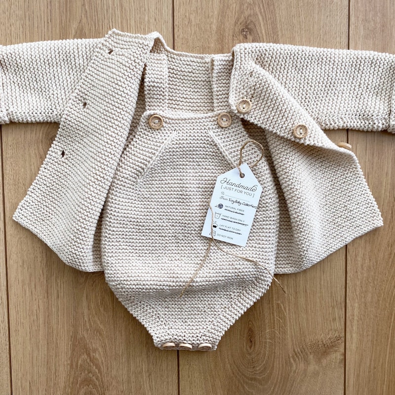 Knitted Baby Onesie Etsy