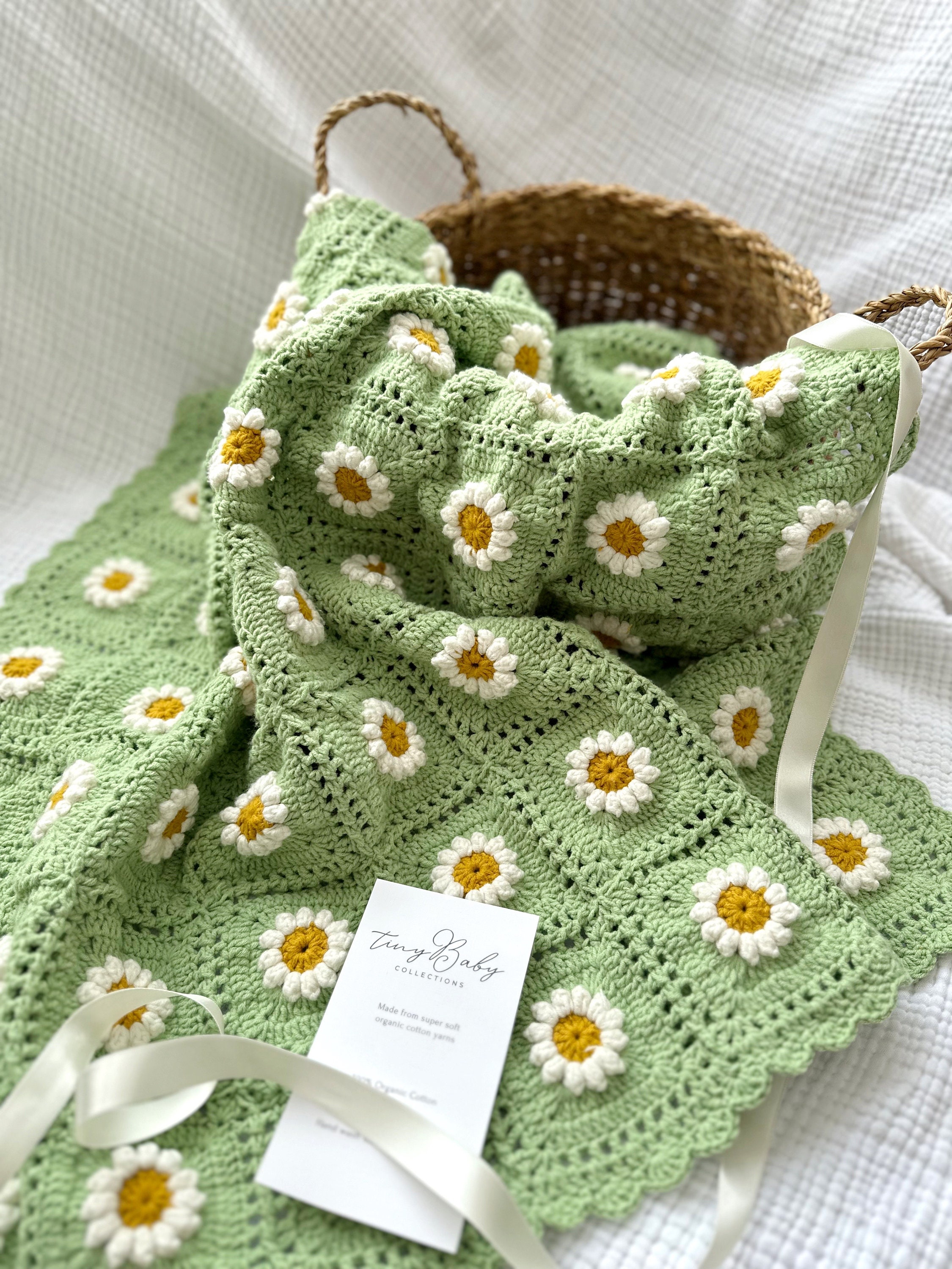 Daisy Flower Daisy Stitch Baby Blanket Knitting Pattern Daisy