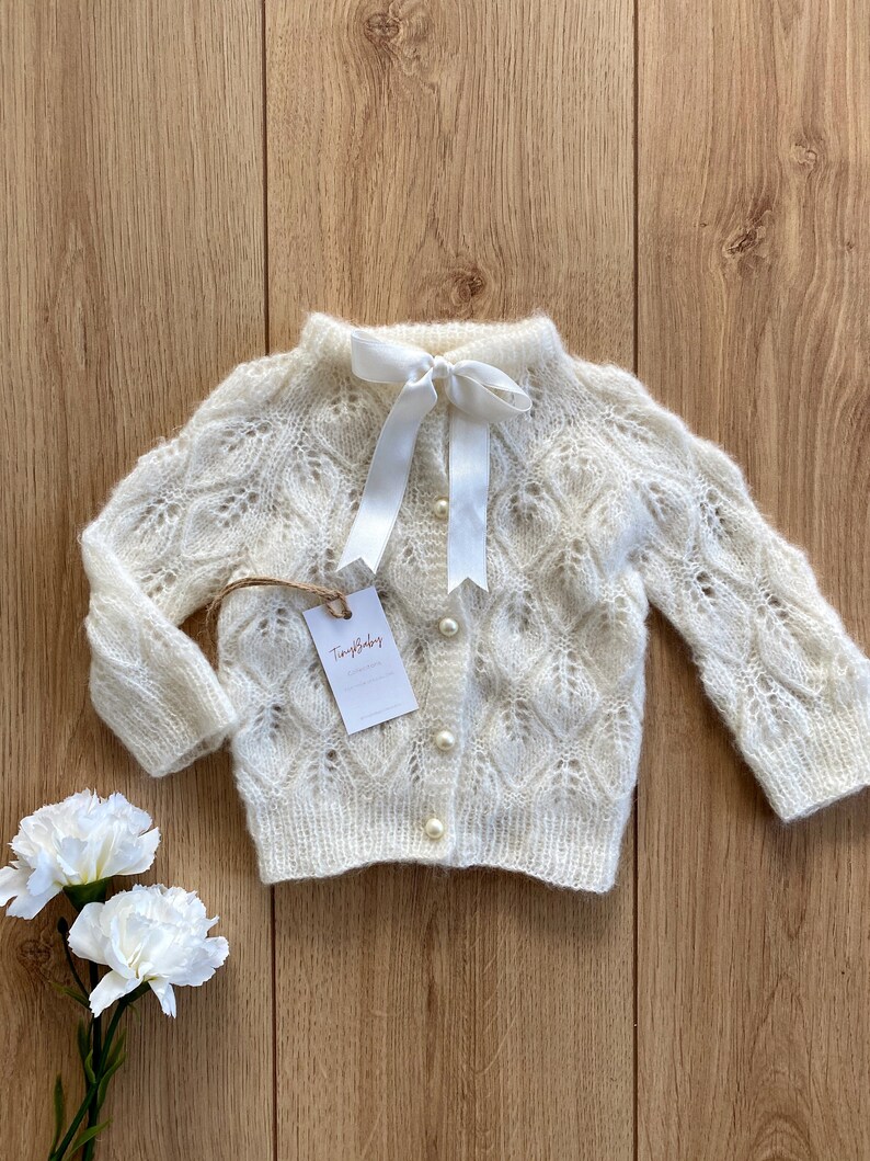 Knitted Baby Clothes Baby Girl Christening Sweater Baby Etsy