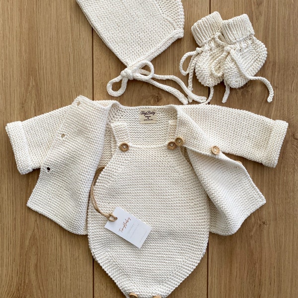 Knit Newborn Baby Outfit,  Newborn Coming Home Outfit, Knit Baby Outfit, Organic Baby Clothes, Baby Girl Clothes, Baby Boy Clothes