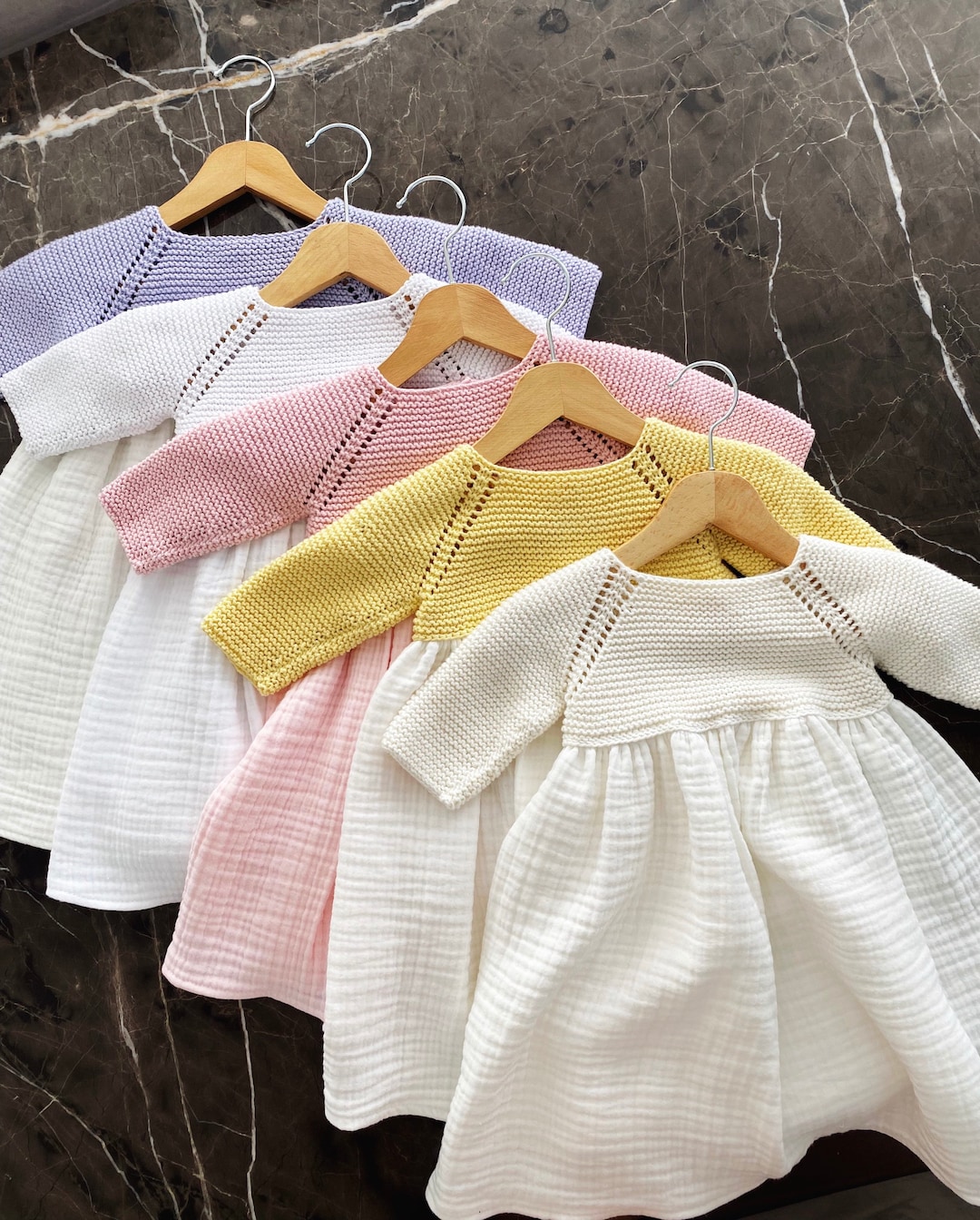 Sweater Dress for Baby Girl , Knitted Baby Girl Dress, Organic Cotton