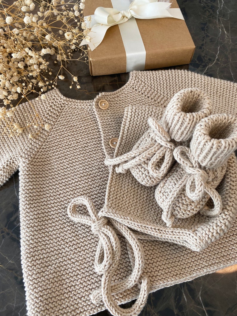 Newborn Baby Coming Home Outfit Knit Baby Outfit Organic Etsy