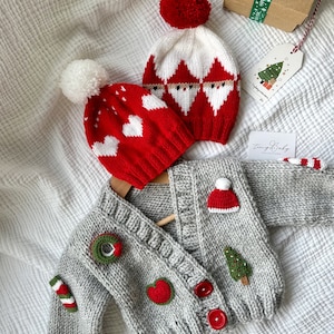 Baby Christmas Outfit, Christmas Sweater and Hat Set, Baby 1st Christmas Outfit, Baby Christmas Gift, New Year Gift