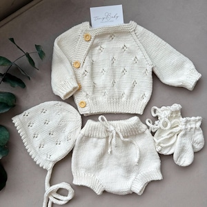 Newborn Baby Summer Coming Home Outfit, Baby Boy Coming Home Outfit, Baby Girl Hospital Outfit, Knitted Baby Boy Outfit, Knit Baby Clothes